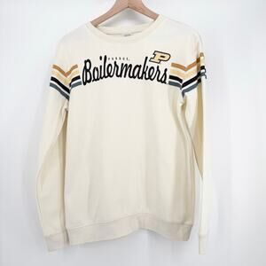 NWOT Purdue Boilermakers Retro Stripe Crewneck Size Small 4/6 Gameday Boiler Up